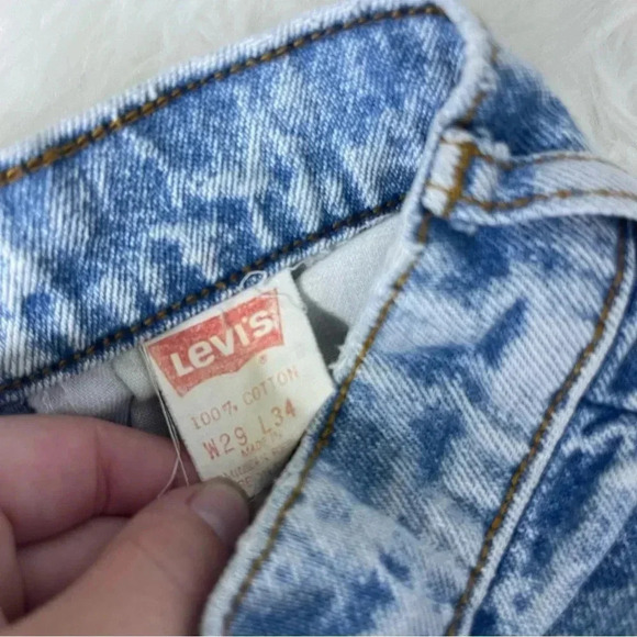 Levi's Acid Wash Orange Tab Vintage Mom High Rise Taper Straight Jeans Size 29 - Picture 5 of 10